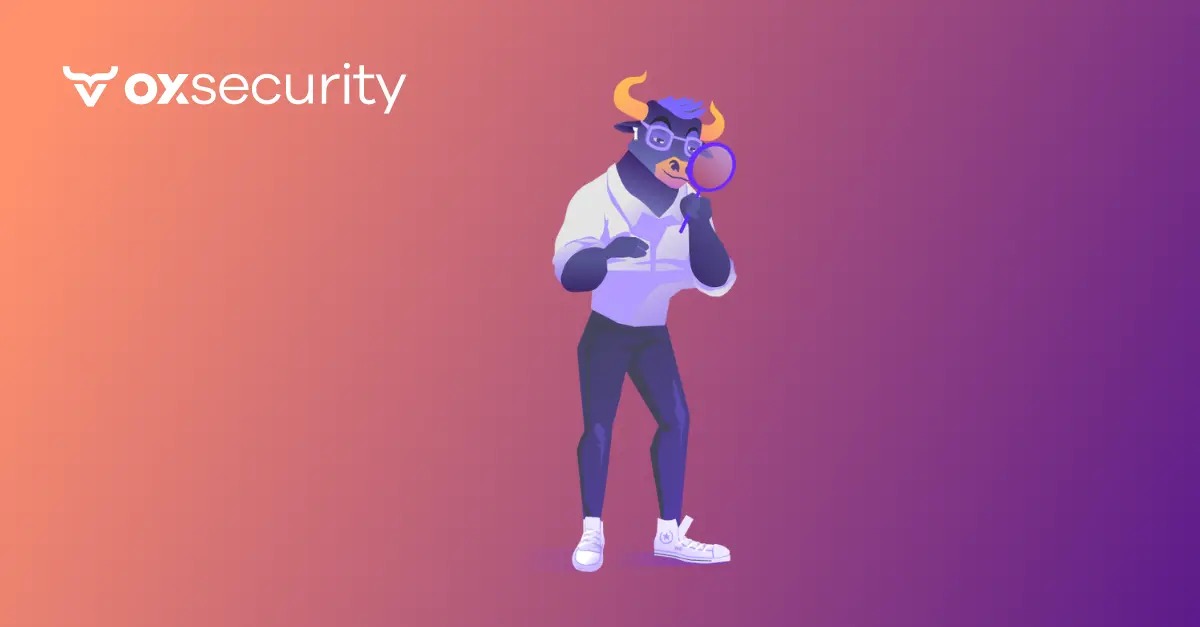 Ox Security mascot holding a magnifying glass while explaining what is ASPM